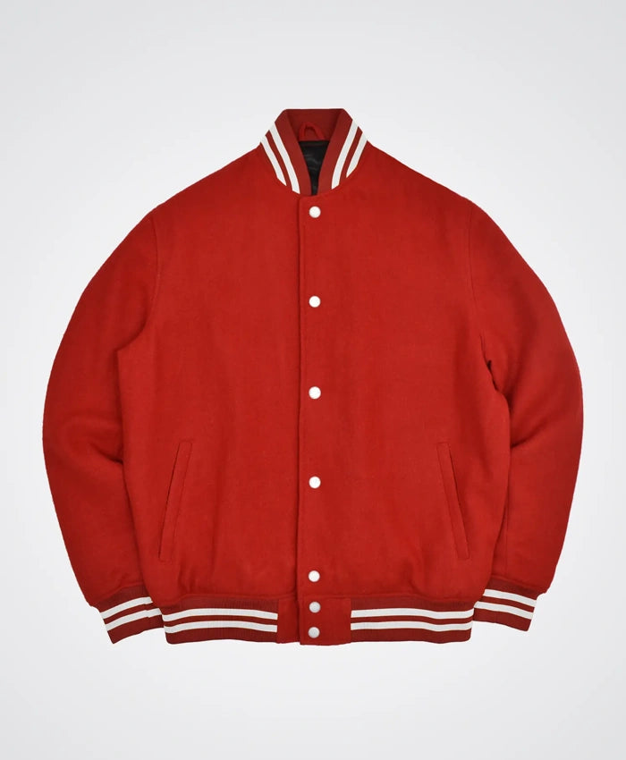 Mondor Red Wool Varsity Jacket  - Recreated