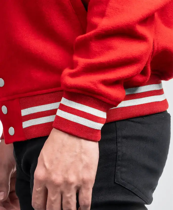 Mondor Red Wool Varsity Jacket  - Recreated