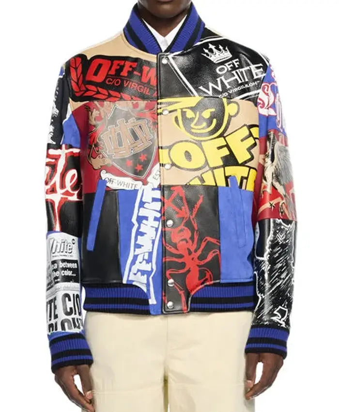 Off White Multipatch Varsity Jacket  - Recreated