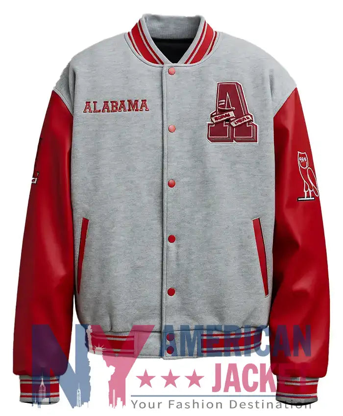 NCAA Alabama Crimson Tide OVO Letterman Jacket  - Recreated