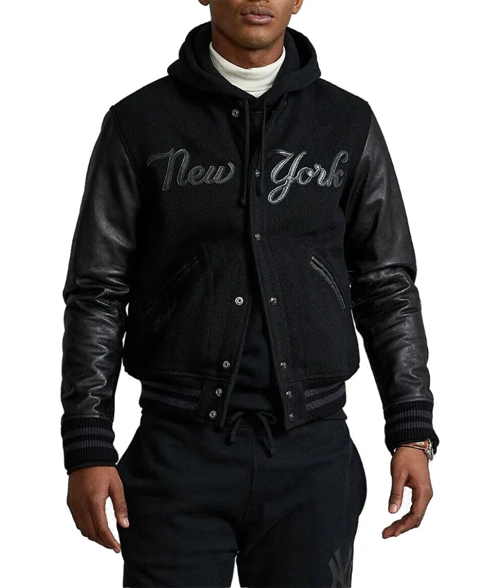 NY Yankees Baseball Black Bomber Jacket