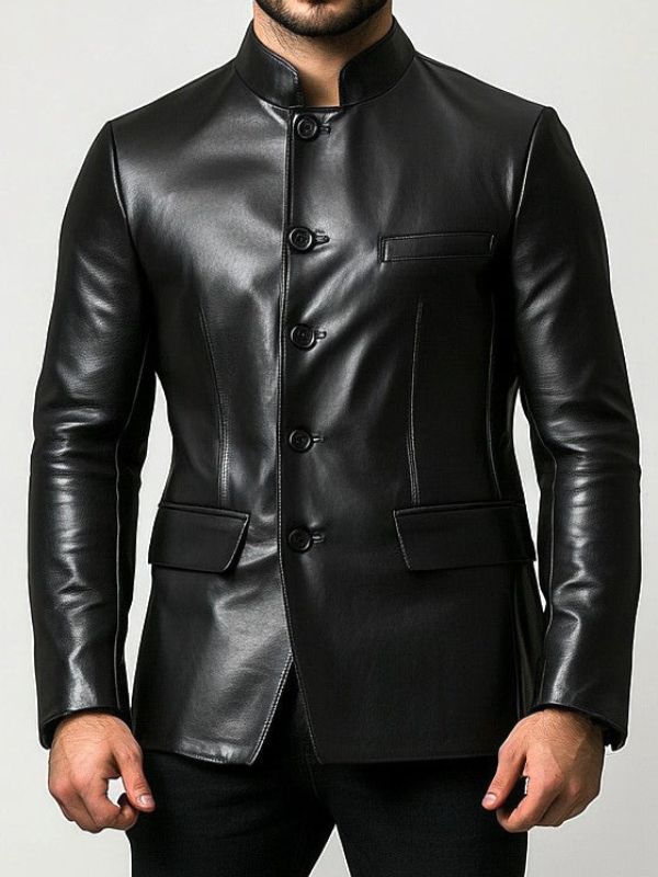 Oliver Black Premium Leather Blazer - Black Leather Jacket