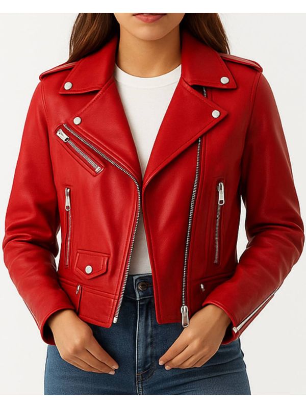 Olivia Leather Red Jacket – Women’s Red Leather Jacket