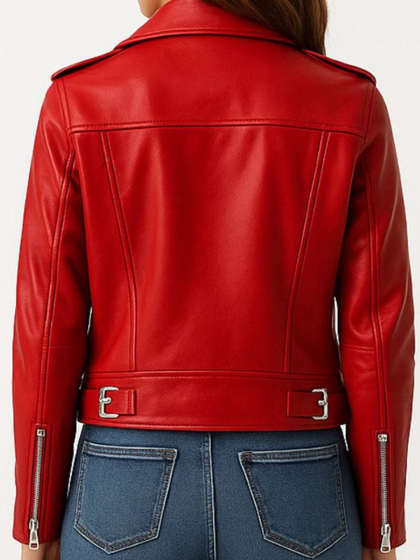 Olivia Leather Red Jacket – Women’s Red Leather Jacket