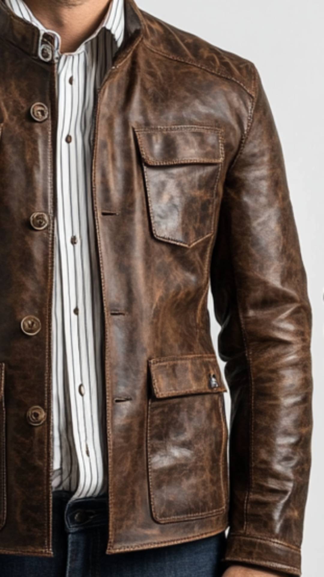 Oscar Leather Brown Jacket - Men Leather Jacket Brown