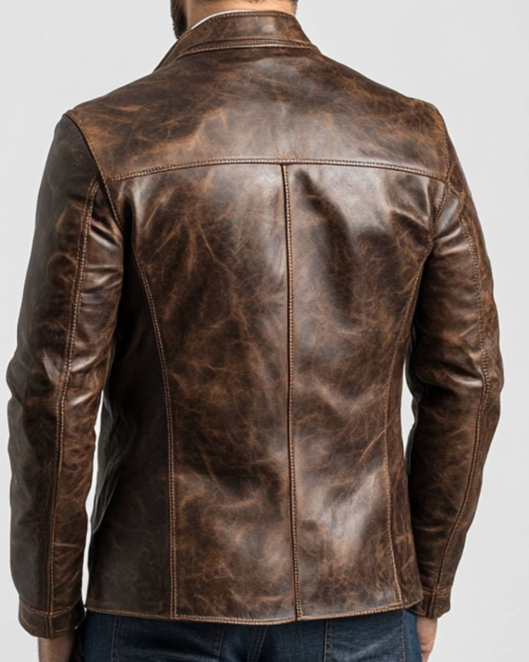 Oscar Leather Brown Jacket - Men Leather Jacket Brown