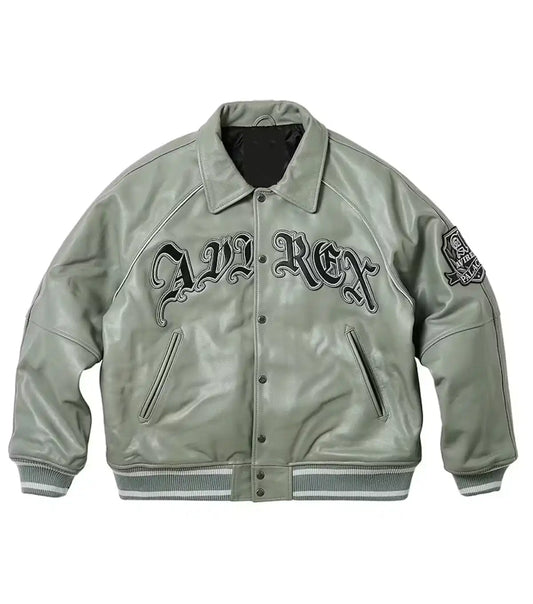 Palace x Avirex Grey Varsity Jacket  - Recreated