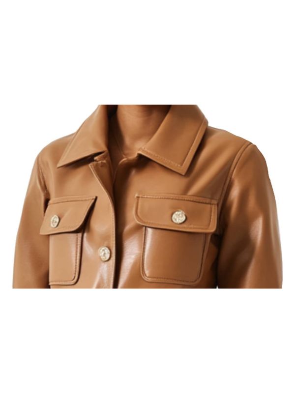 Phoebe Leather Brown Jacket - Women Leather Jacket Brown
