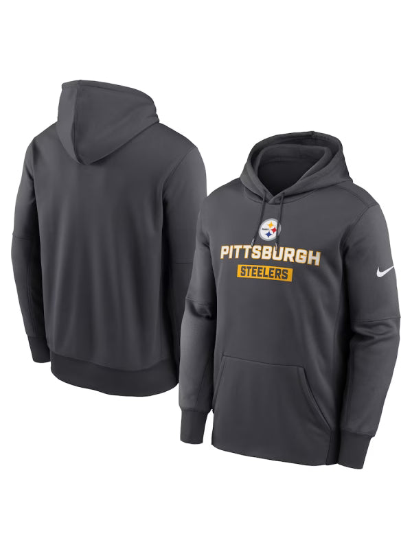 Pittsburgh Steelers Nike Anthracite Toss Sweep Performance Hoodie