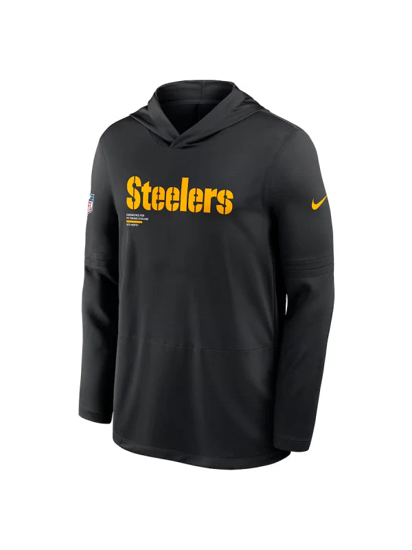 Pittsburgh Steelers Sideline Performance Long Sleeve Hoodie T-Shirt