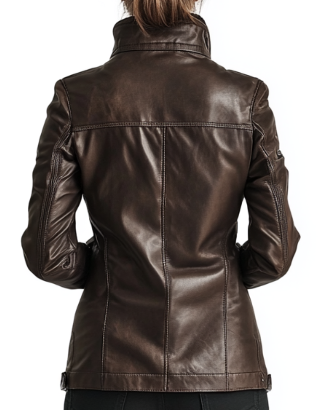 Poppy Leather Brown Jacket - Women Leather Jacket Brown