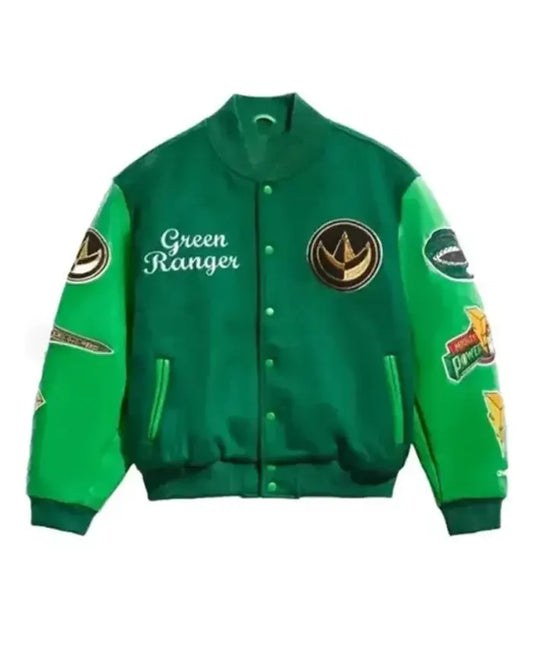 Power Rangers Green Varsity Jacket  - Recreated