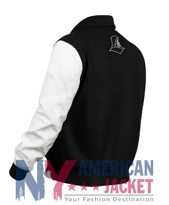 Providence College Friars 90s Black And White Varsity Jacket  - Recreated