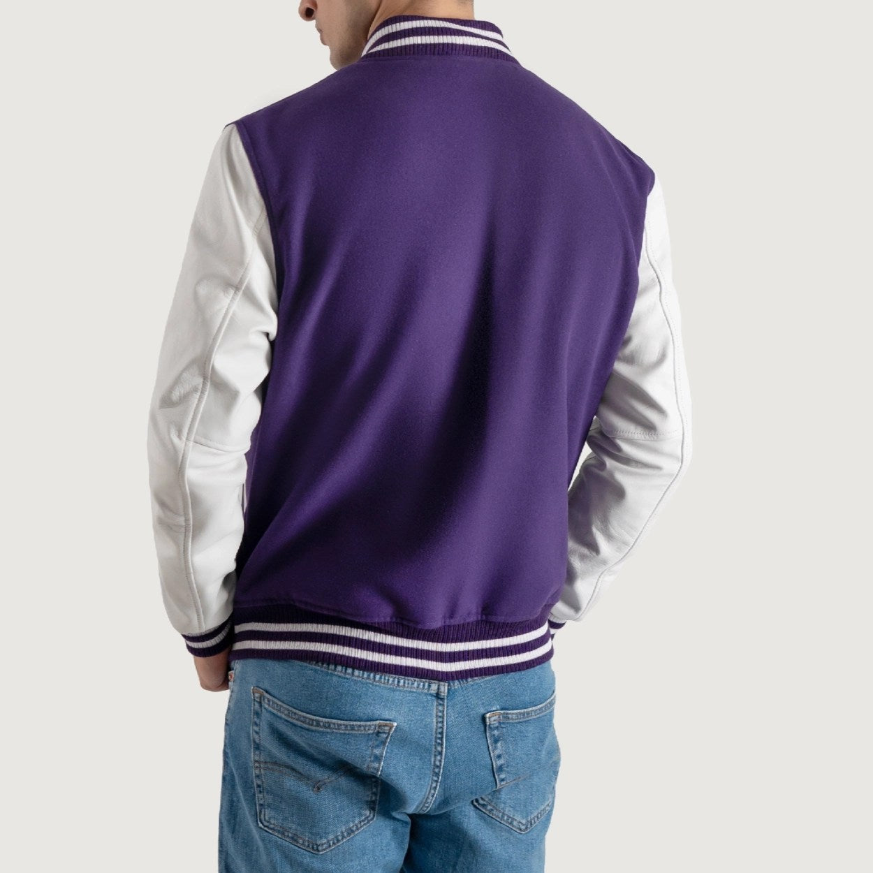 Purple and White Varsity Letterman Jacket