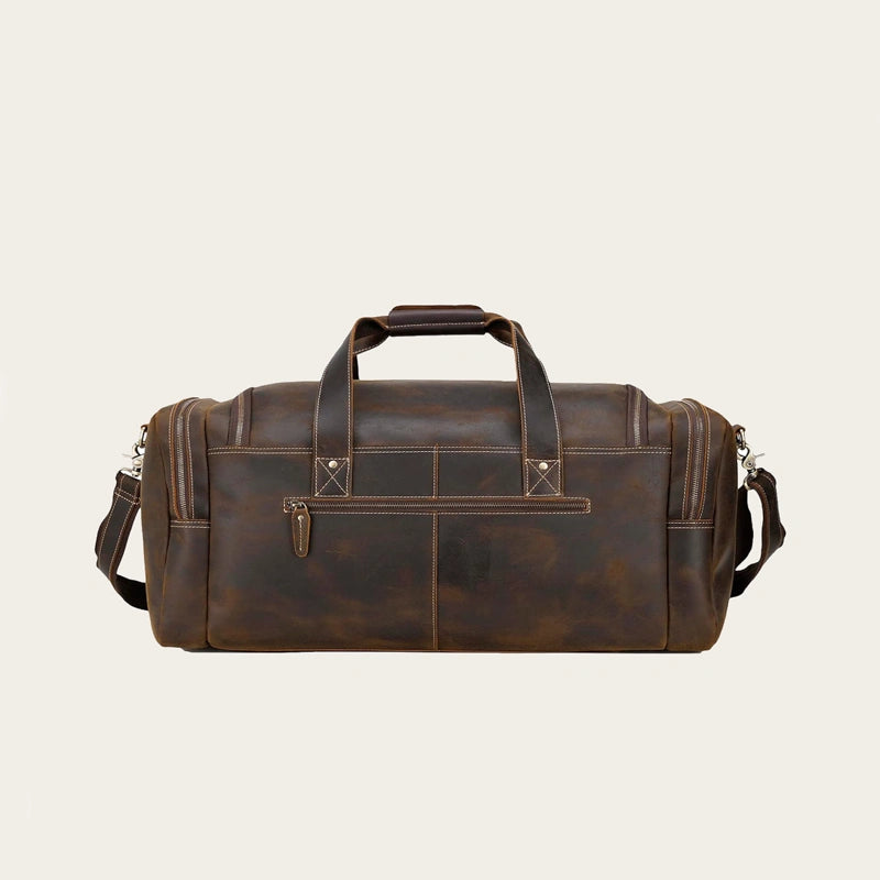 Real Leather Big Brown Duffle Bag