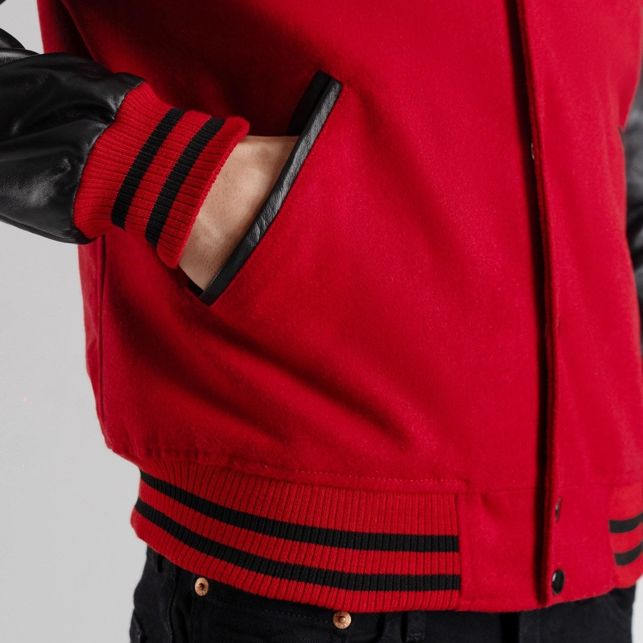 Red and Black Varsity Letterman Jacket