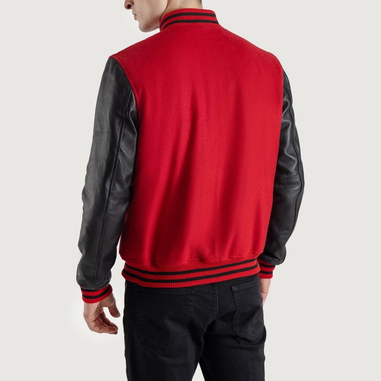 Red and Black Varsity Letterman Jacket