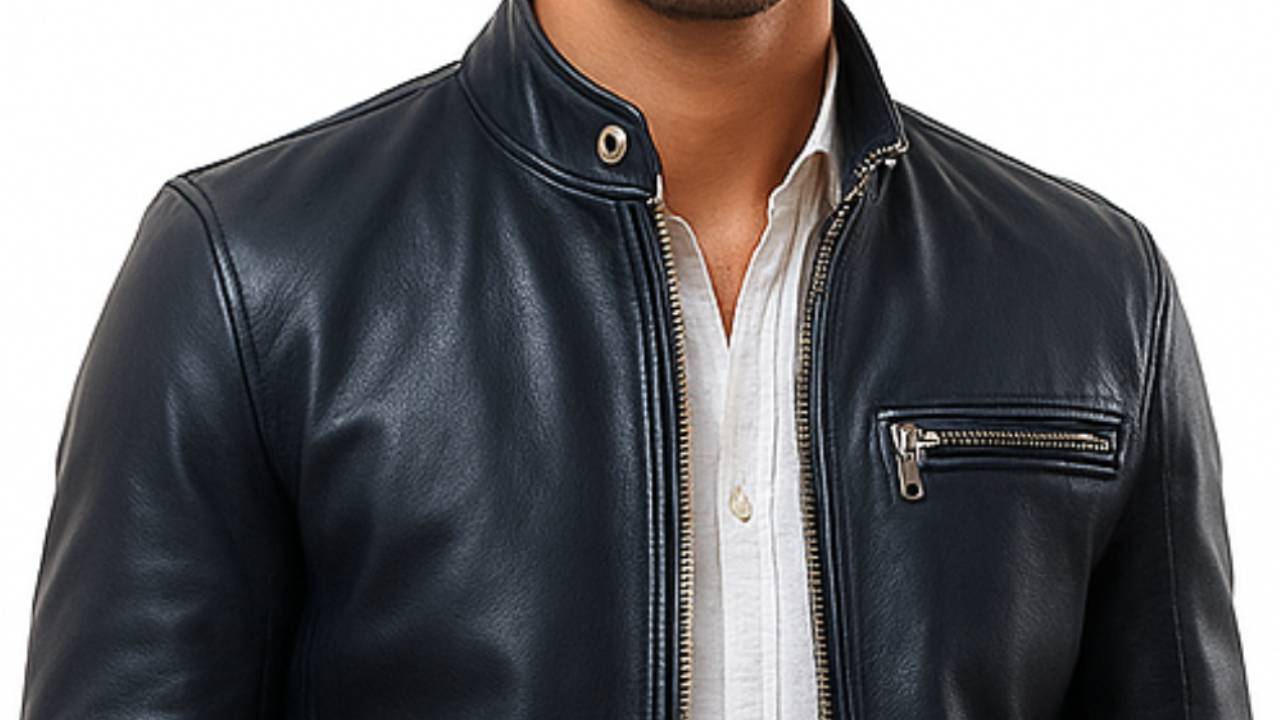 Reggie Black Leather Jacket - Men Leather Jacket Black