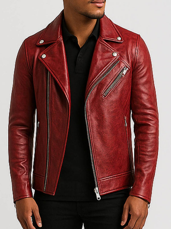 Reuben Red Leather Jacket - Leather Jacket for Men Red