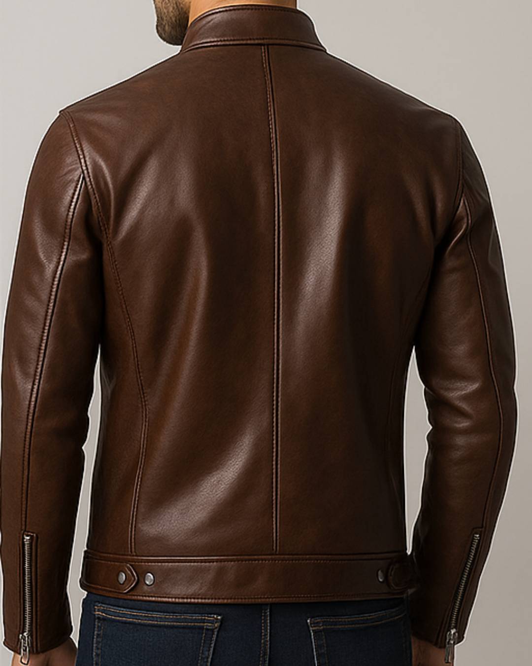 Ronnie Leather Brown Jacket - Men Leather Jacket Brown
