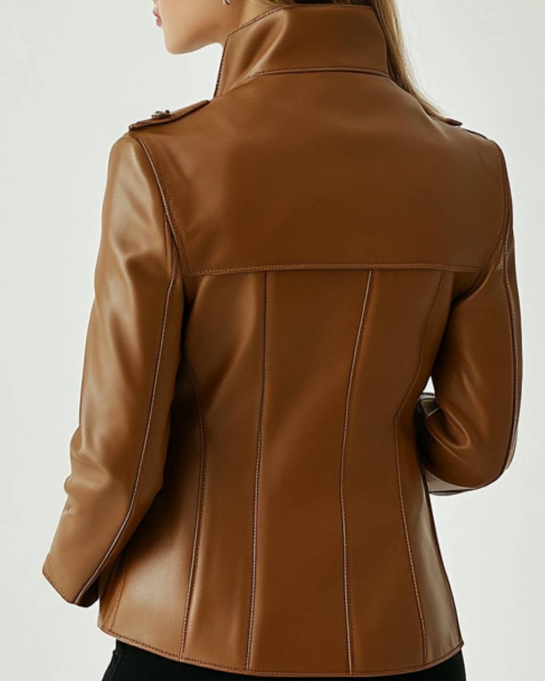 Rosie Leather Brown Jacket - Women Leather Jacket Brown