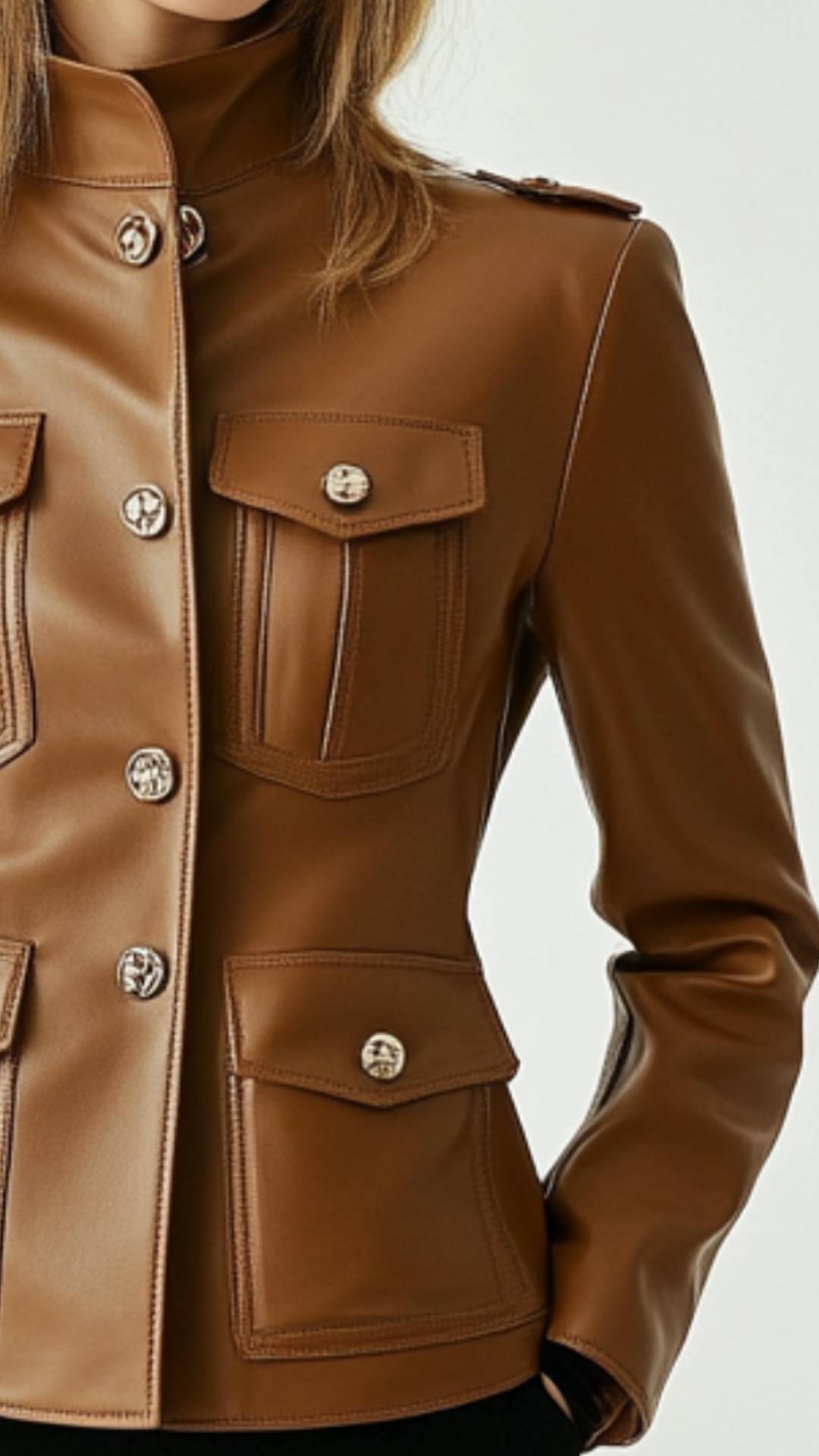 Rosie Leather Brown Jacket - Women Leather Jacket Brown