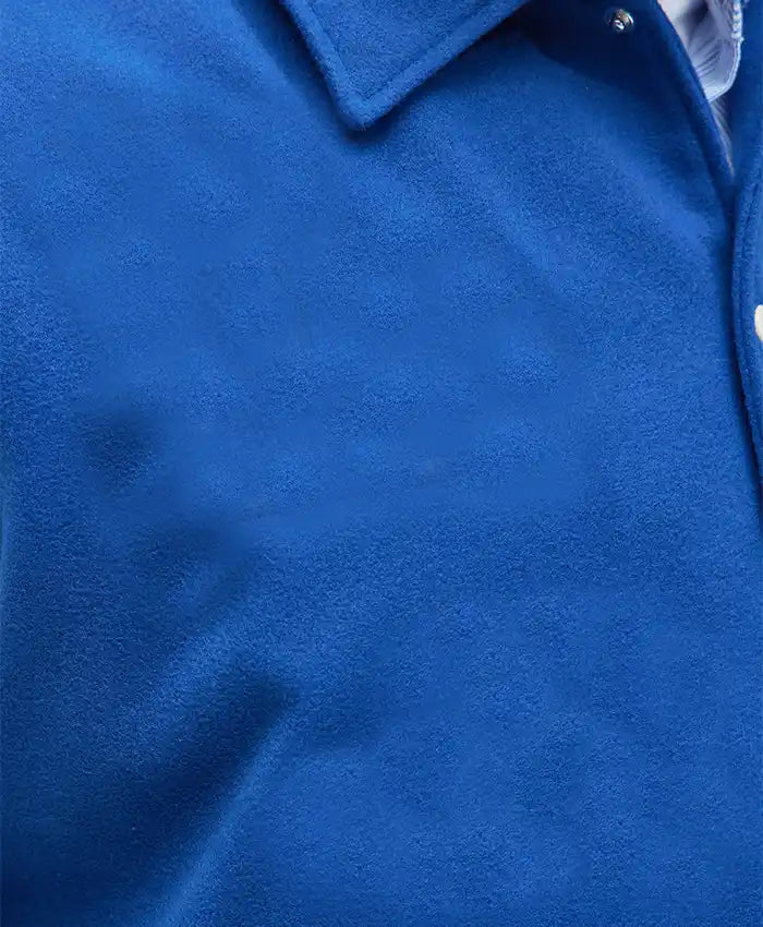 Royal Blue White Varsity Jacket For Mens  - Recreated