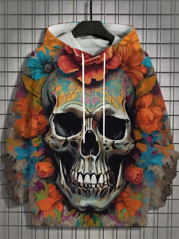 2024 New Men's 3D Mexican Day of the Dead Printed Hoodie for Men and Women Casual Fashion Men's Hoodie Street Men's Tops