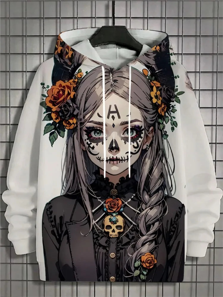2024 New Men's 3D Mexican Day of the Dead Printed Hoodie for Men and Women Casual Fashion Men's Hoodie Street Men's Tops