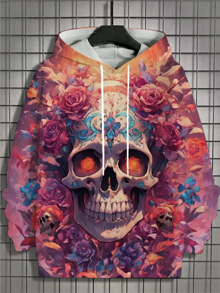 2024 New Men's 3D Mexican Day of the Dead Printed Hoodie for Men and Women Casual Fashion Men's Hoodie Street Men's Tops