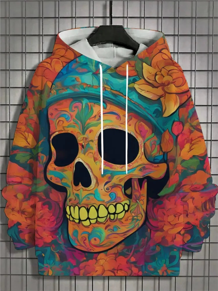2024 New Men's 3D Mexican Day of the Dead Printed Hoodie for Men and Women Casual Fashion Men's Hoodie Street Men's Tops