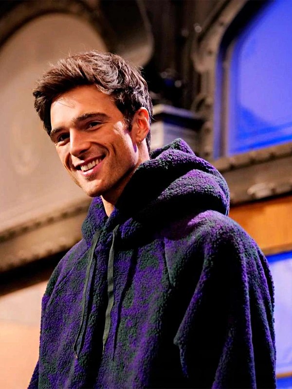 SNL Jacob Elordi Rose Print Fleece Hoodie