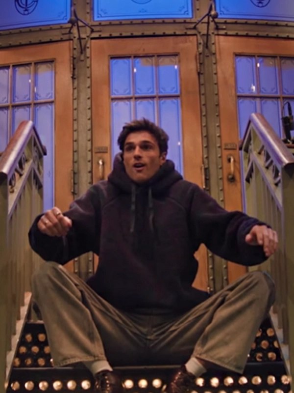 SNL Jacob Elordi Rose Print Fleece Hoodie