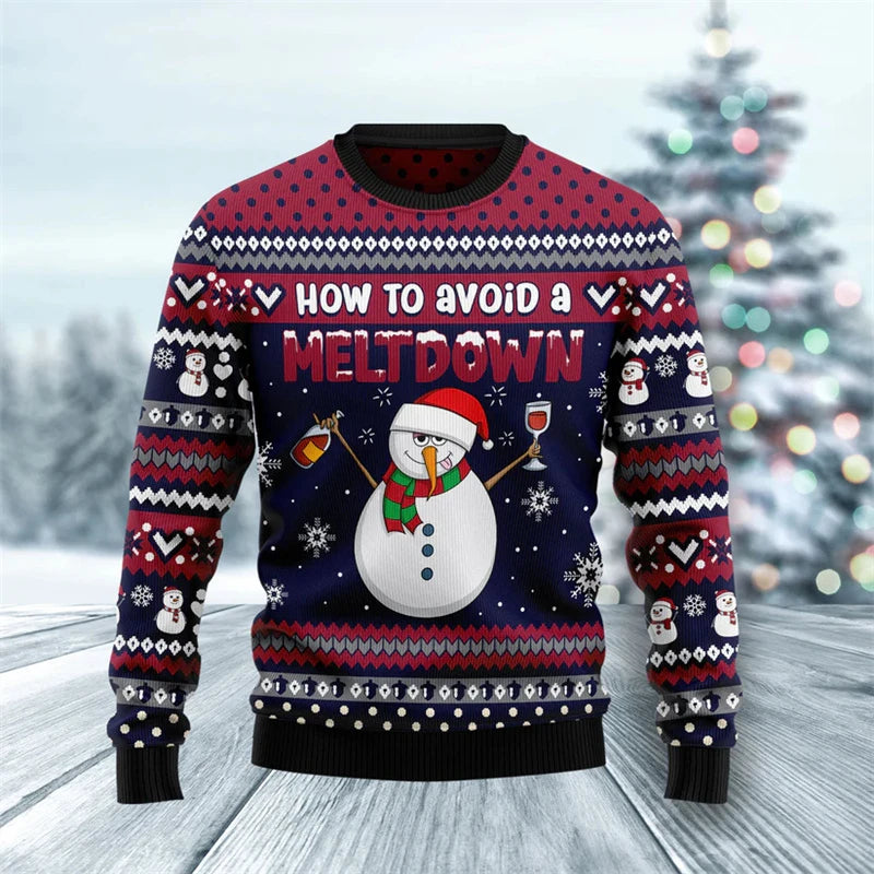 Santa Claus Wine Pattern Ugly Christmas Sweater Fashion 2026 3D Printed Hoodies Men New Year Holiday Merry Christmas Sweatshirts