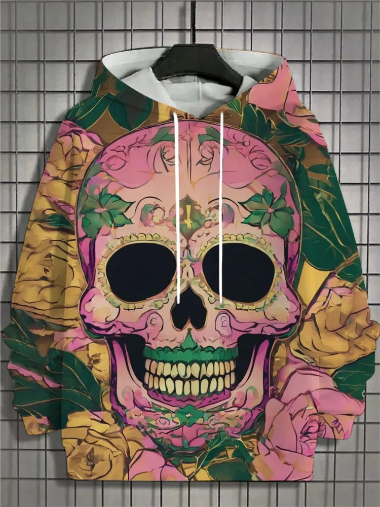 2024 New Men's 3D Mexican Day of the Dead Printed Hoodie for Men and Women Casual Fashion Men's Hoodie Street Men's Tops