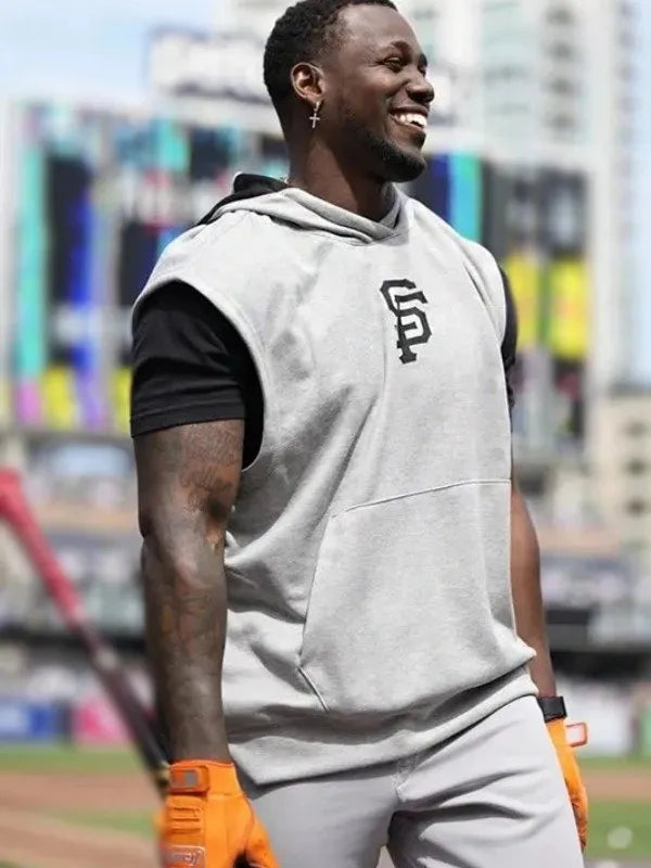 SF Giants Grey Sleeveless Hoodie