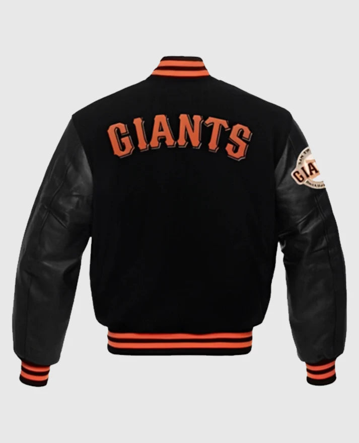 San Francisco Giants Black Letterman Jacket  - Recreated