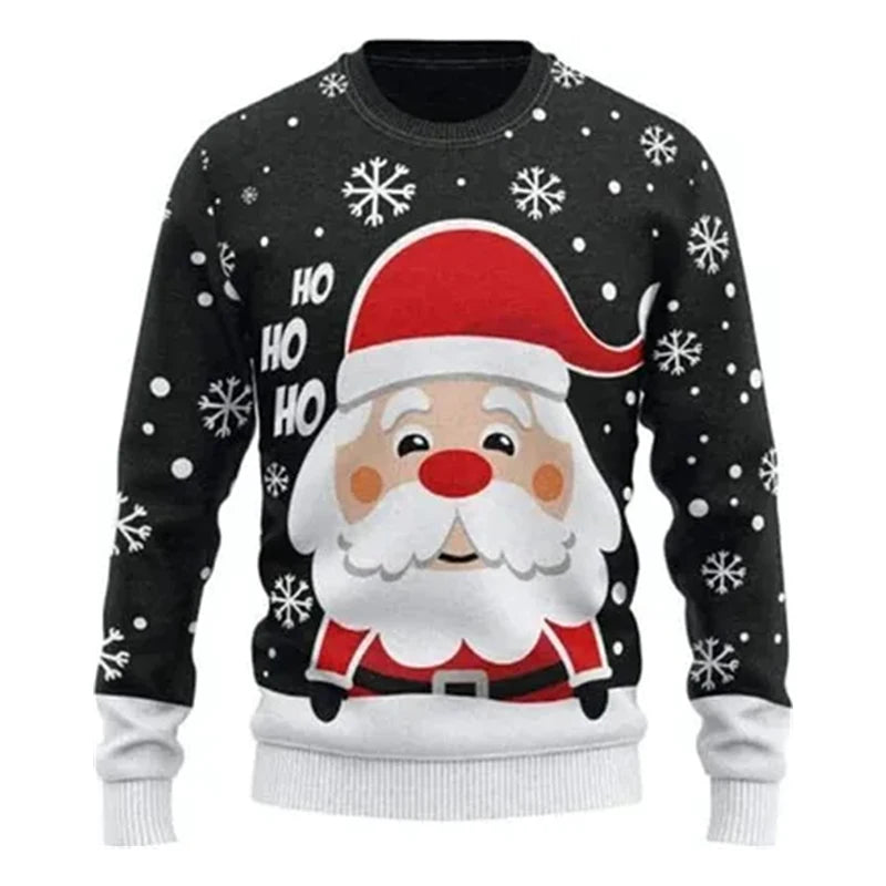 Funny 3D Print Santa Ugly Christmas Sweater Cosplay Football Sport Casual Loose Pullover Sweatshirt Merry Christmas Men Sweater