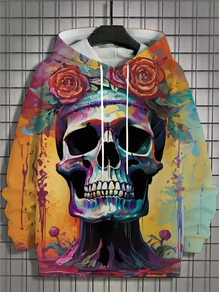 2024 New Men's 3D Mexican Day of the Dead Printed Hoodie for Men and Women Casual Fashion Men's Hoodie Street Men's Tops