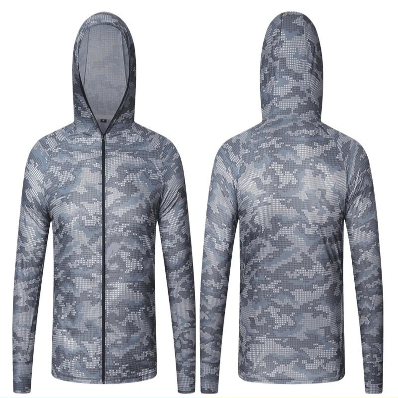 Summer men's camouflage sunscreen clothes fishing clothes lightweight and breathable quick drying clothes outdoor Road Clothing