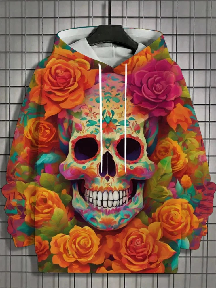 2024 New Men's 3D Mexican Day of the Dead Printed Hoodie for Men and Women Casual Fashion Men's Hoodie Street Men's Tops