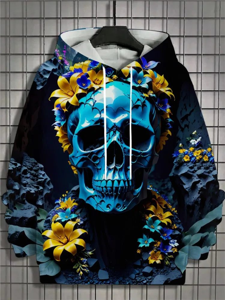 2024 New Men's 3D Mexican Day of the Dead Printed Hoodie for Men and Women Casual Fashion Men's Hoodie Street Men's Tops