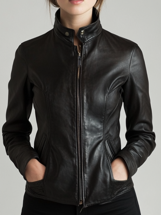 Sienna Leather Black Jacket - Women Leather Jacket Black