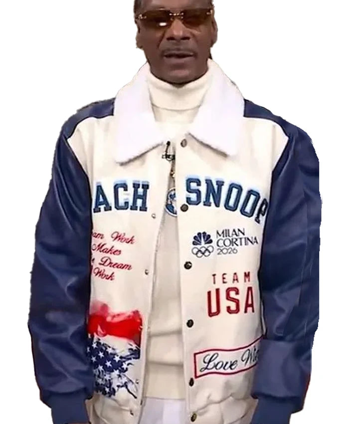 Snoop Dogg Team USA Coach Varsity Jacket  - Recreated