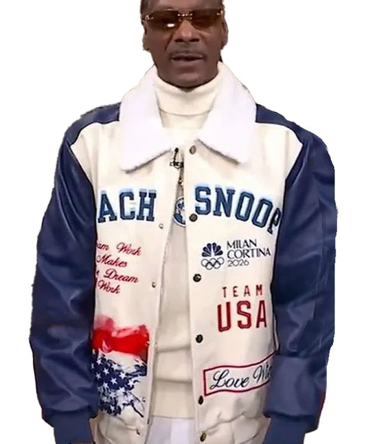 Snoop Dogg Team USA Coach Varsity Jacket  - Recreated