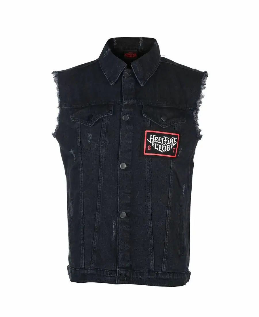Stranger Things Hellfire Club Black Denim Vest