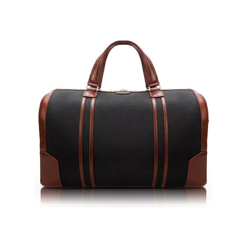 Stylish Black And Brown Mens Duffle Bag Travel