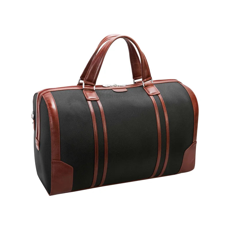 Stylish Black And Brown Mens Duffle Bag Travel