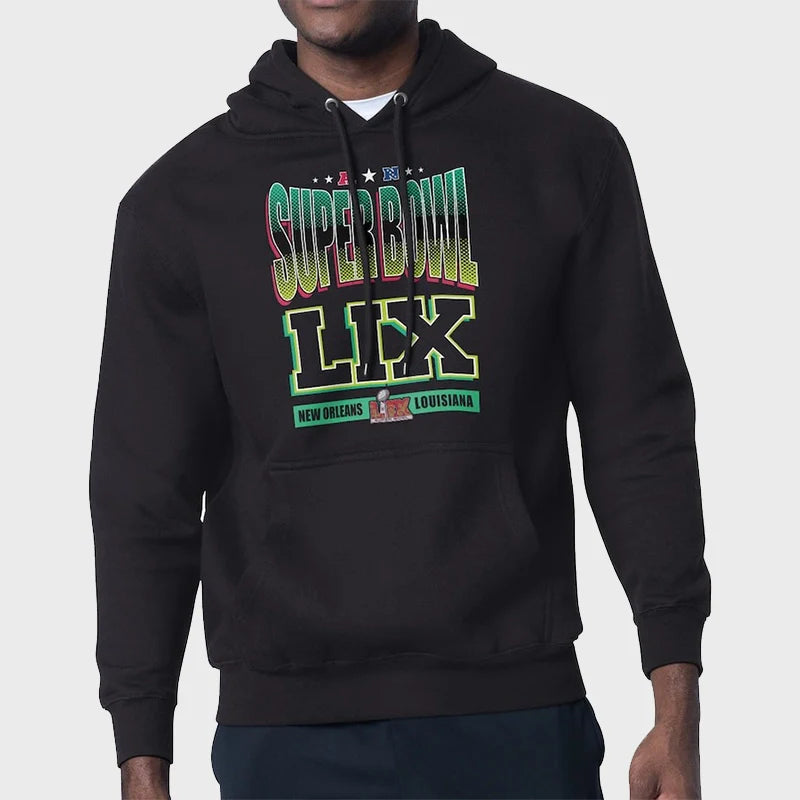 Super Bowl LIX Starter Black Super Bowl Graphic Hoodie