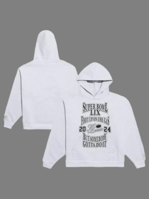 Kendrick Lamar Super Bowl LIX Foot Up On The Gas Hoodie  - Recreated